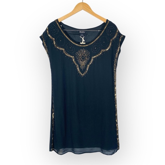 NWT Lucky Brand Black Beaded Dress size Medium - Picture 2 of 10